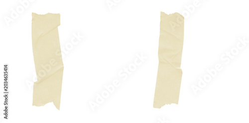 Two Isolated White Paper Strips on Transparent Background Minimal Design