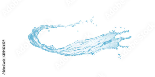 Splashing Water Drop Isolated on Transparent Background with Blue Ripples