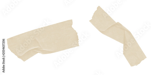 Crinkled and torn paper strips on transparent background minimal design