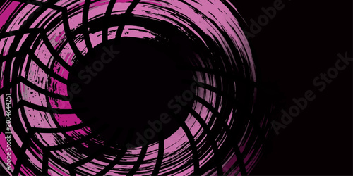 Foto Abstract glowing fractal spiral tunnel with dark space, energy rings, bright lig