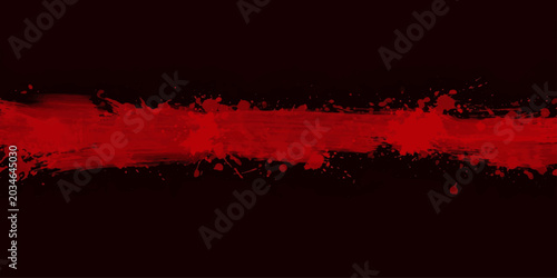 Tablou pe pânză Abstract dark grunge background featuring a fiery red ink splat and hot orange p