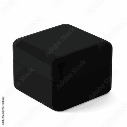Classic square black velvet jewelry box for ring or small accessory