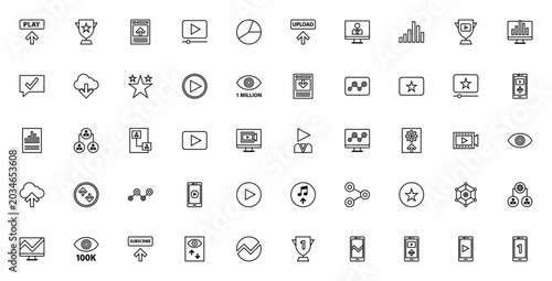 Foto Content creator glyph icon set