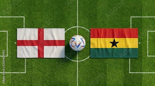 England vs ghana soccer flags