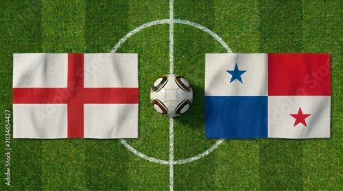 England vs panama soccer flags