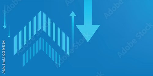 Foto Collection of arrows pointing up trend on light blue background showing the business, finance, and stock market concepts