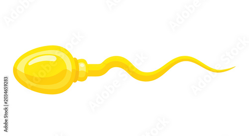 Foto Bright Yellow Sperm Cell Illustration