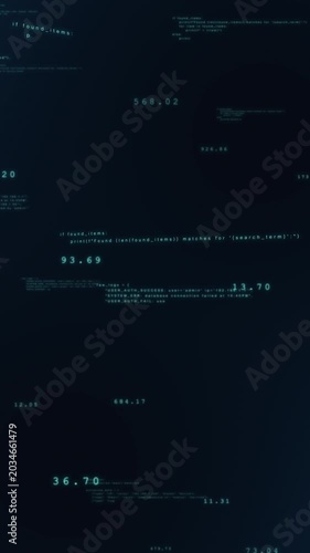 Mysterious abstract futuristic technology with dark data display