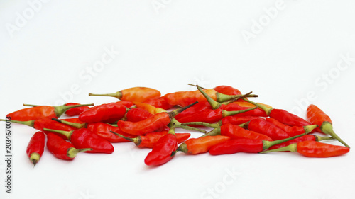Slika na platnu Red cayenne pepper (cabe rawit merah) isolated on white background