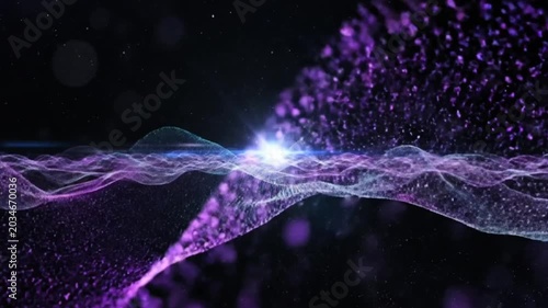 Layered Mirrored Particle Dimensions Shifting Slowly in Cinematic Atmosphere