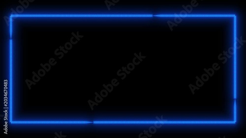 Neon glow border animation with futuristic luminous frame effect for digital overlay and motion graphics video
