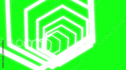 Abstract looping animation on green screen with seamless chroma key motion graphics overlay effect