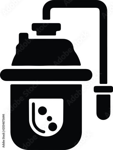 Quadro su tela Silhouette design chemical laboratory apparatus science experiment distiller fla