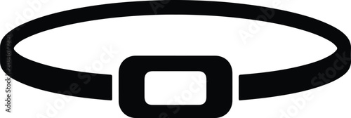 Schilderij op canvas Silhouette design of a classic waist belt with a rectangular buckle vector