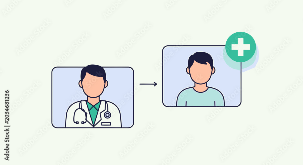 Fototapeta premium Doctor Consultation, Telemedicine, Online Medical Help, Healthcare Service, Patient Care