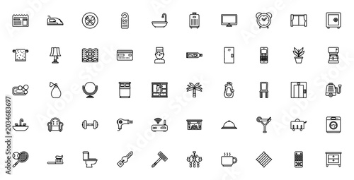 Φωτογραφία Hotel services icon set