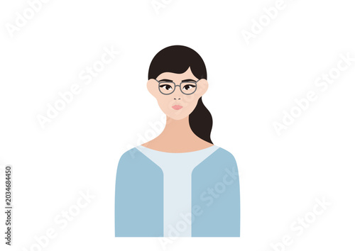 Bild auf Leinwand 眼鏡の女性のベクターイラスト素材セット