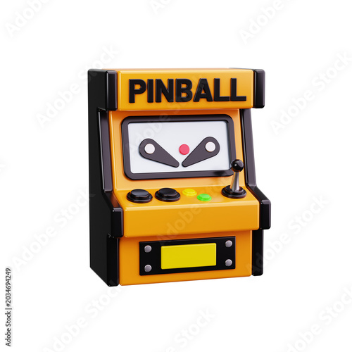 Pinball Machine 3d render icons