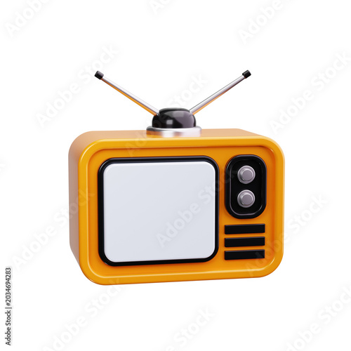 Retro TV Screen 3d render icons