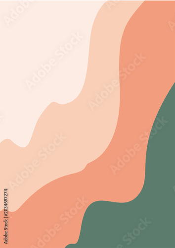 Minimalist Earth Tone Abstract Wave portrait Background for Autumn Sale and Organic Branding