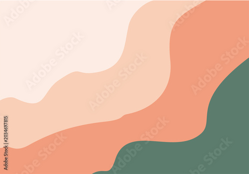 Minimalist Earth Tone Abstract Wave lanscape Background for Autumn Sale and Organic Branding