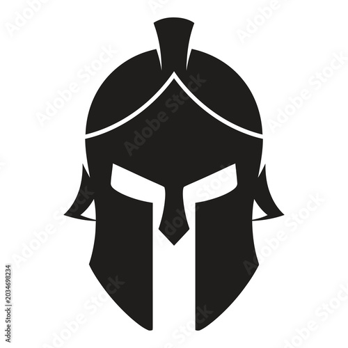 Spartan warrior helmet icon graphic symbol ancient Greece soldier headgear  simple silhouette icon