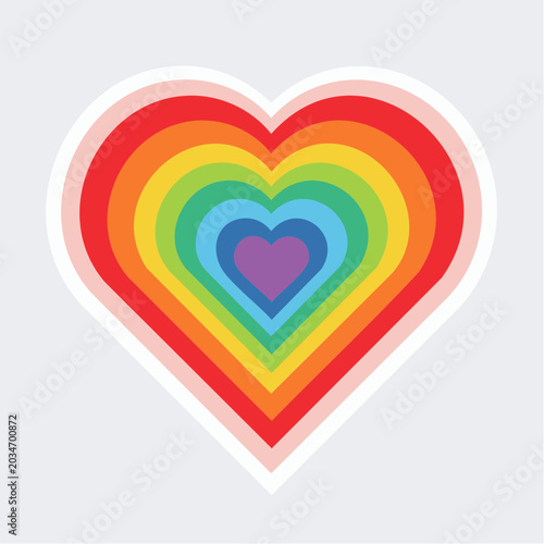 Rainbow Heart Shape with Concentric Layers