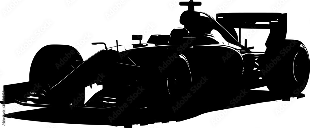 Obraz premium silhouette image of a formula 1 car with a transparent background 