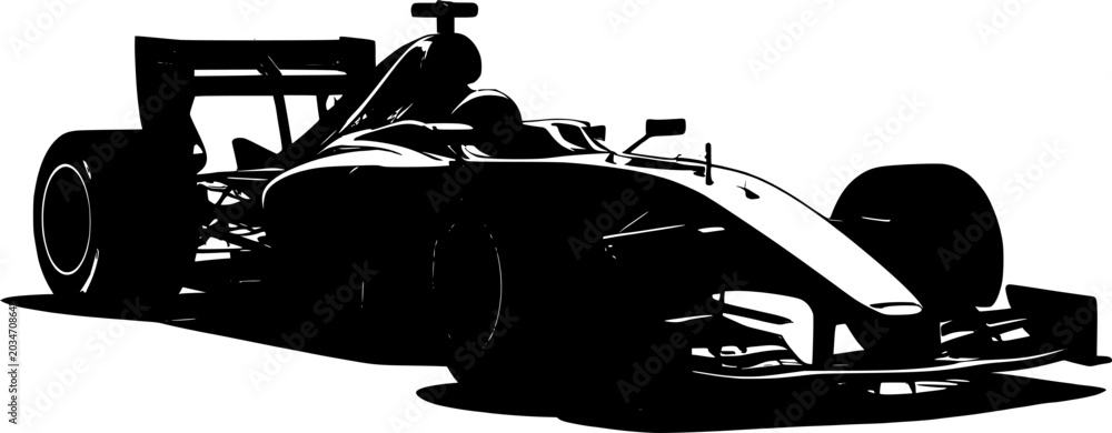 Obraz premium silhouette image of a formula 1 car with a transparent background 