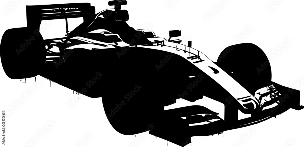 Obraz premium silhouette image of a formula 1 car with a transparent background 