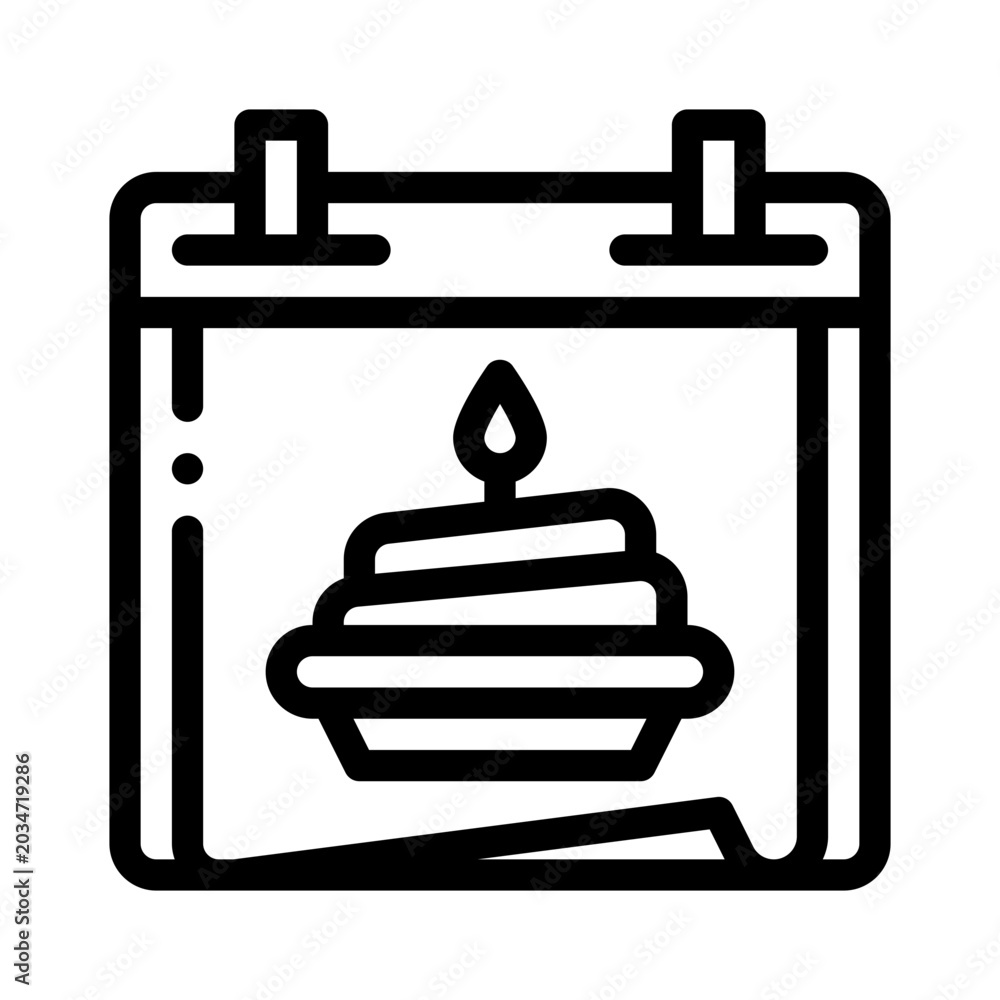 Fototapeta premium birthday date line icon