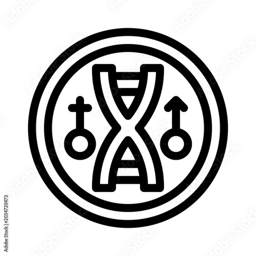 female genetics line icon