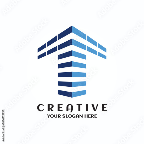 Letter T house building logo symbol concept. Real Estate Apartment Home Creative Monogram luxury elegant logo web design