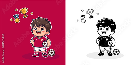 Fotografie World Cup, soccer, football, winner, champion, trophy, medal, dream, boy, kid, p