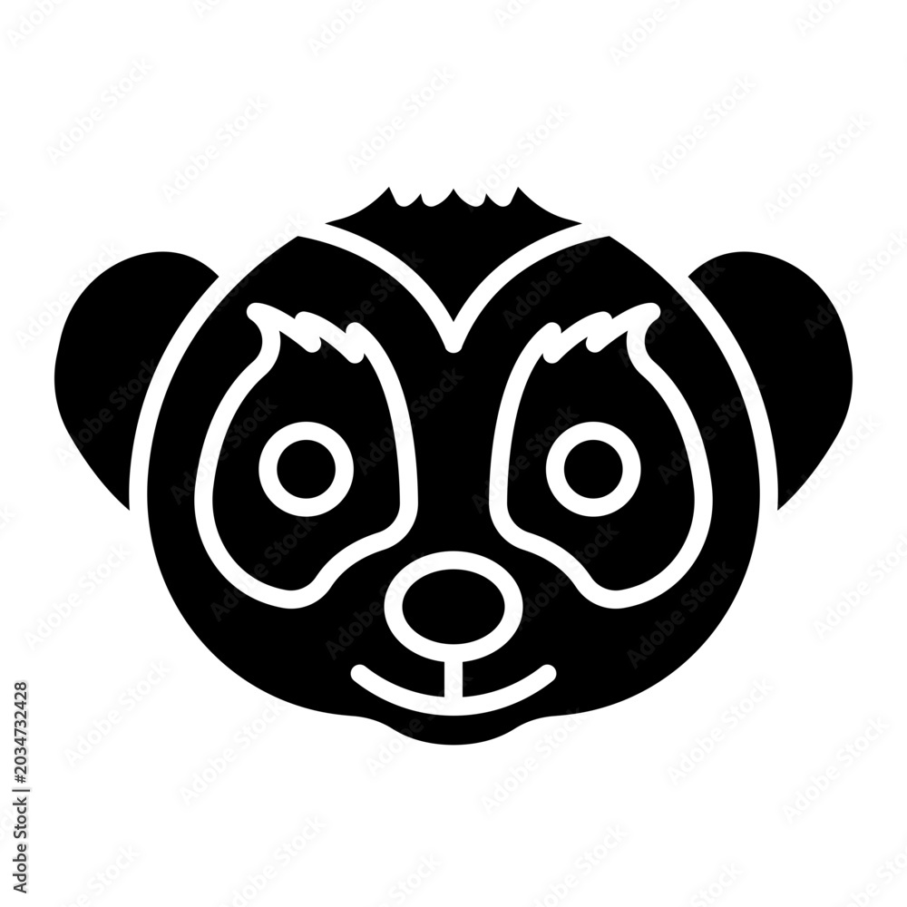Fototapeta premium Meerkat Face Icon, Wildlife Animal Head Silhouette