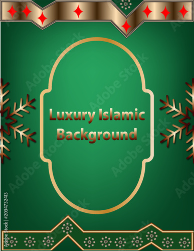 Luxury Islamic Background With  Golden Arabic  Frame.