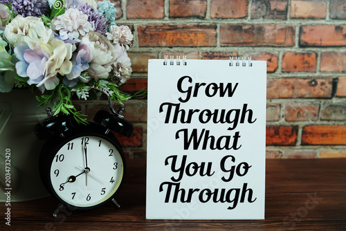 Foto Grow Through What You Go Through  Motivational And Inspirational Quotes on woode