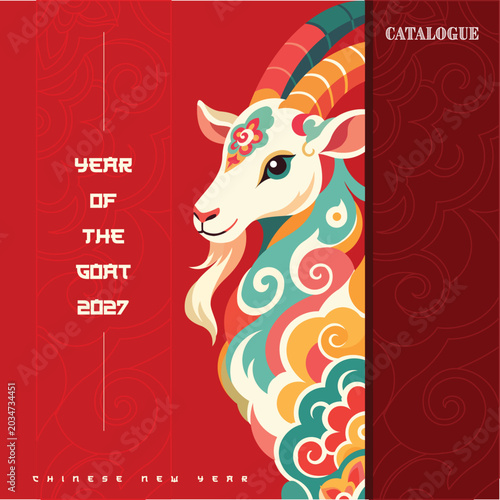 Bild auf Leinwand Year Of the Goat 2027 - Chinese New Year