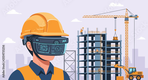 Advanced Smart Construction Helmet With Integrated Digital Display for Enhanced Site Safety and Project Management