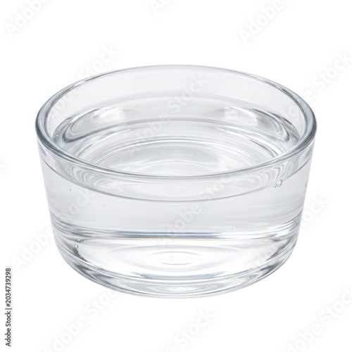 Photography Small clear glass bowl filled with pure fresh water