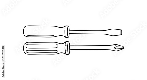 Foto Two Hand Screwdrivers Isolated on White Background.