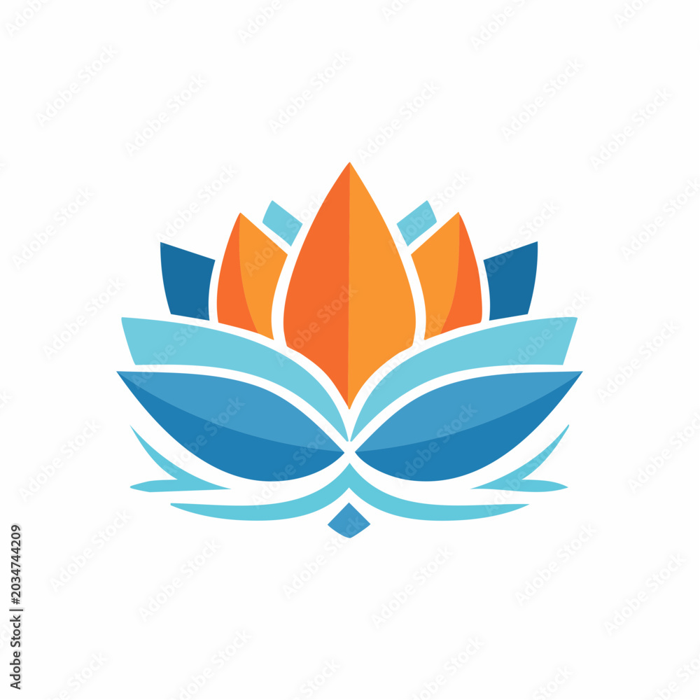 Fototapeta premium Stylized Lotus Flower Logo
