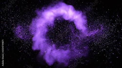 Purple Energy Smoke Ring VFX Overlay on Black Background