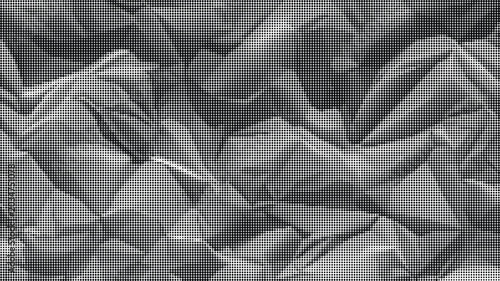 Bild auf Leinwand Crinkled gray paper texture fills the frame with numerous folds