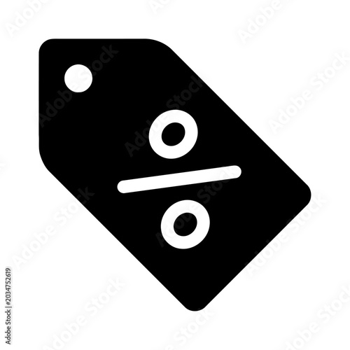 Discount tag icon with percentage symbol for retail sales