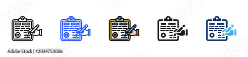 Photography Signature Pad Icon Collection With Multiple Styles