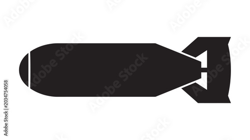 Canvas Print Bomb Silhouette Against A White Background A Black Shape