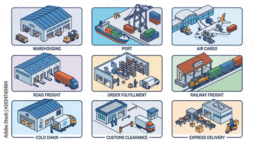 Logistics and Shipping Services Infographic.