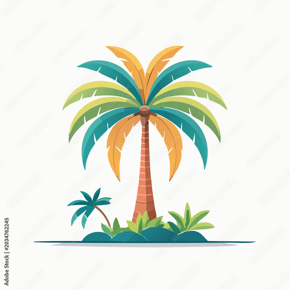 Obraz premium Stylized Palm Tree Illustration