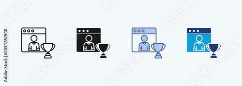 Bilde på lerret Online Registration multiple style icon collection